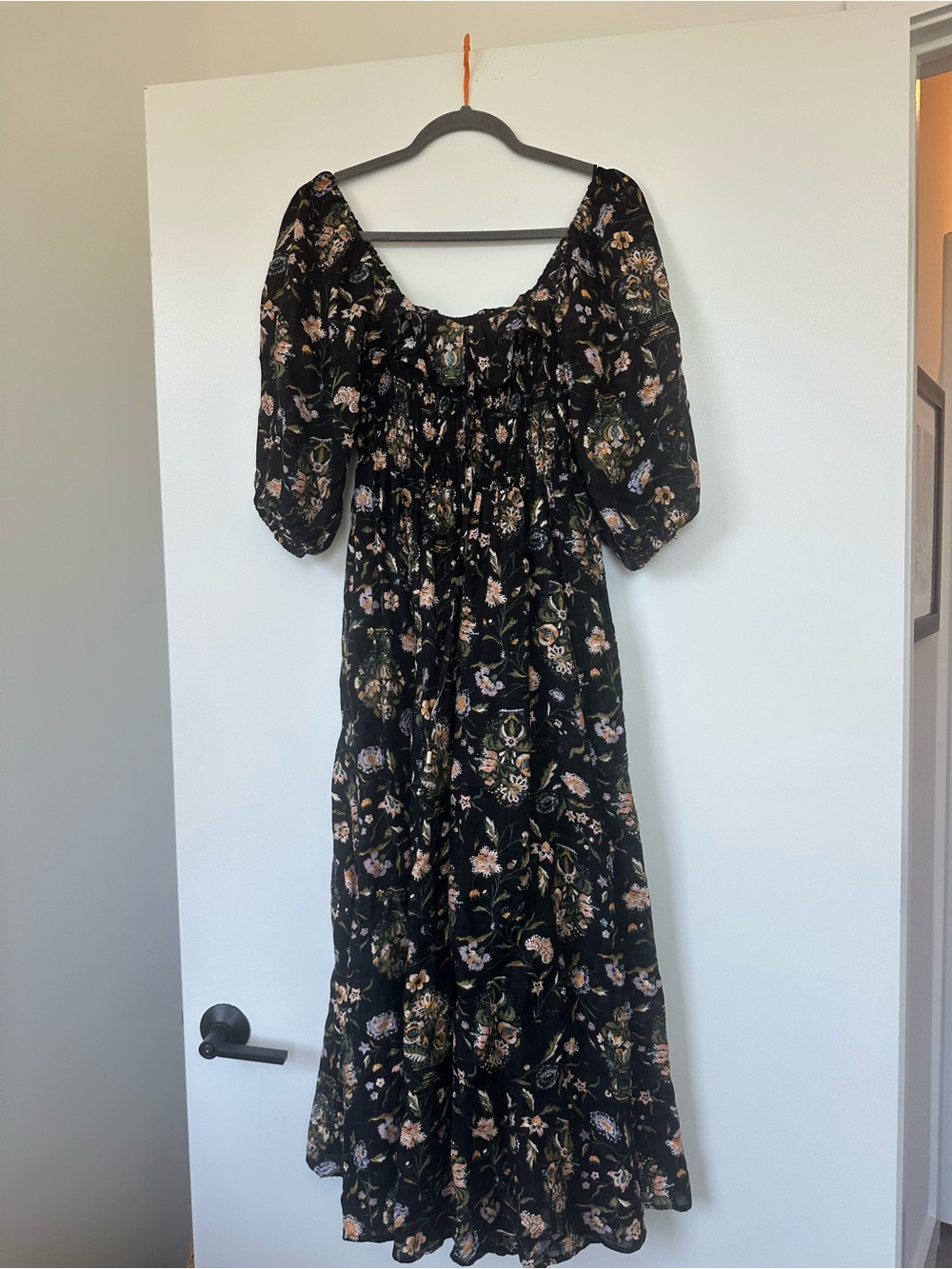 Free People Oasis Midi Dress in Black Floral Combo - Picture 5 of 8